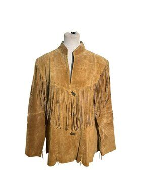 Vintage Scully Suede Leather Western Fringe Jacket Size XL